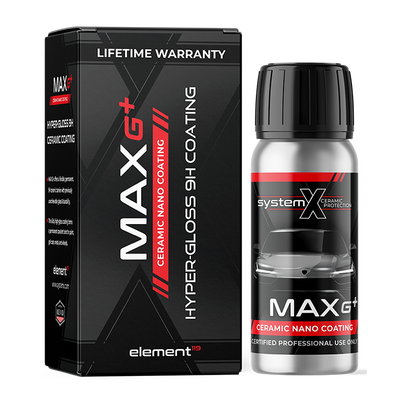 MAX G+ ceramic nano coating product and packaging on a white background