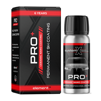 System X Pro+ Ceramic Nano Coating packaging and bottle on a white background