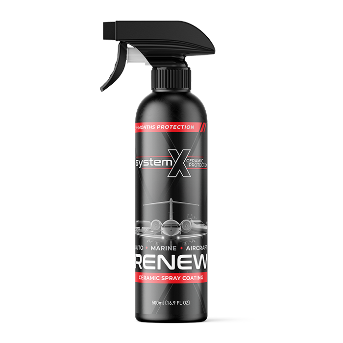 System X Renew ceramic spray coating bottle on a white background