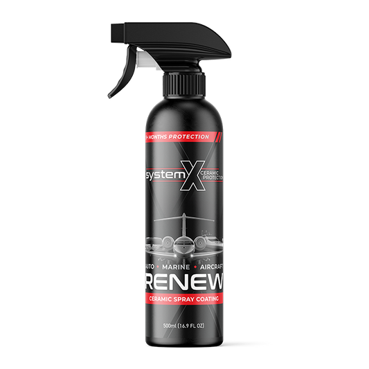 System X Renew ceramic spray coating bottle on a white background