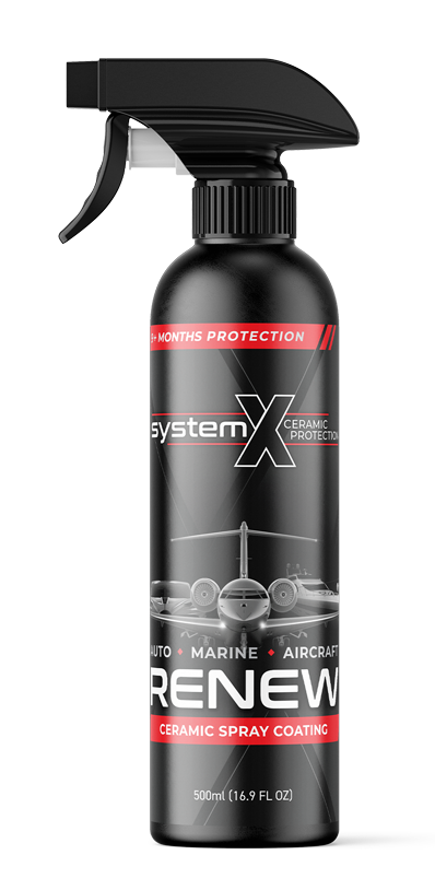System X Renew ceramic spray coating bottle on a white background