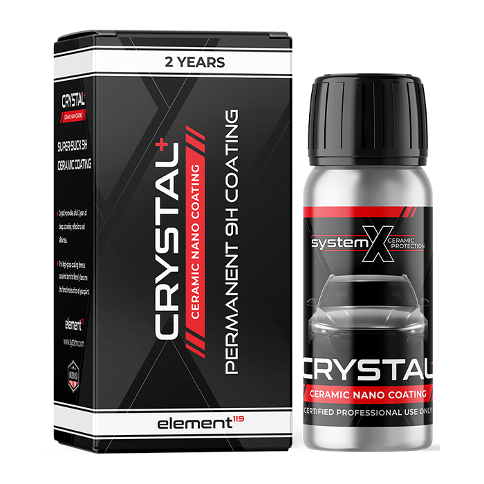 Crystal+ Ceramic Nano Coating bottle and packaging on a white background