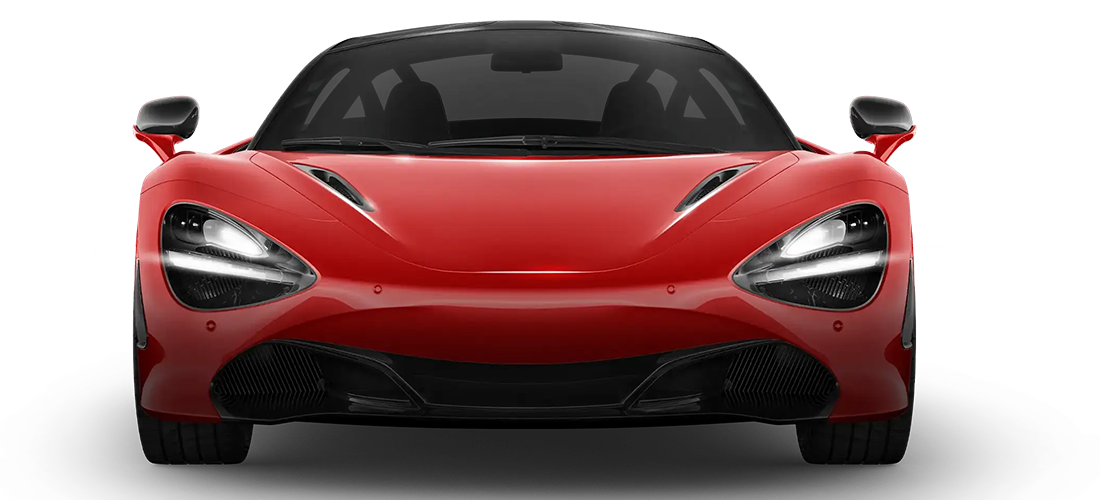 Red sports car on a white background