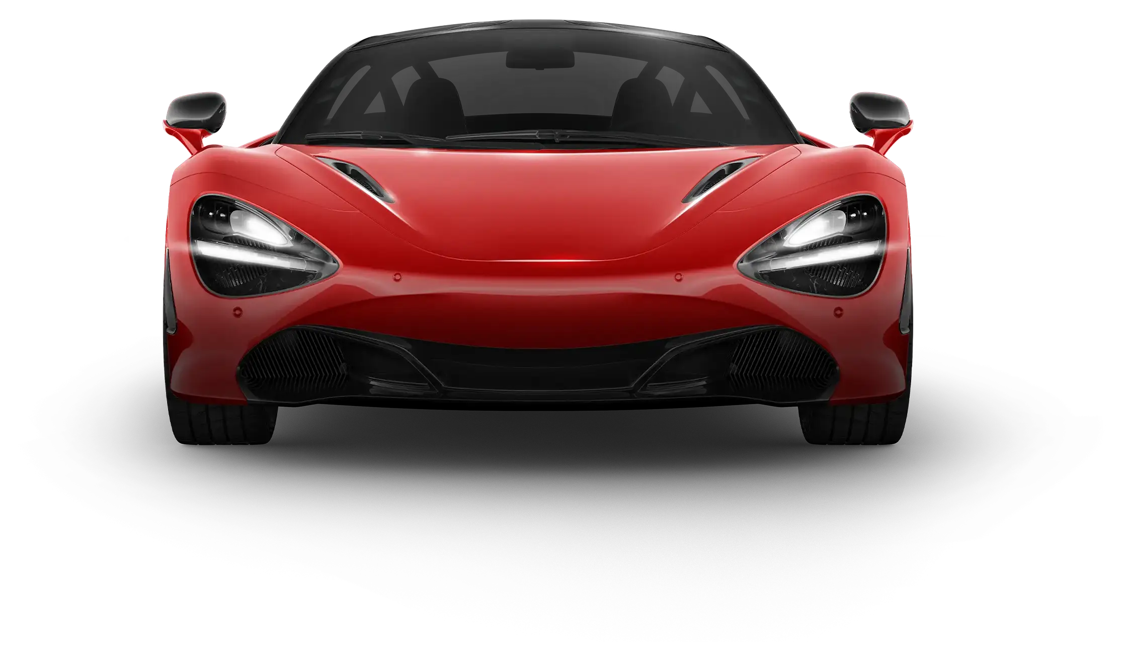 Red sports car on a white background