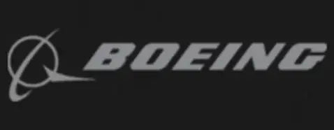 Boeing logo on a black background